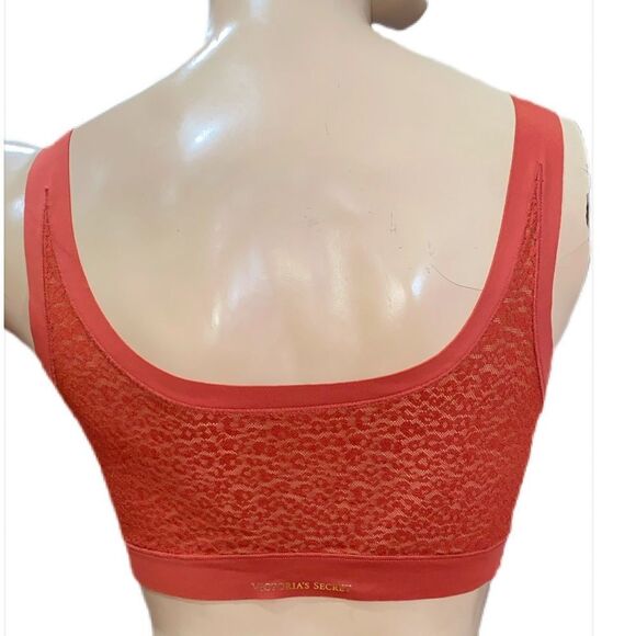 Victoria’s Secret scoop neck animal print sheer mesh bralette bra clay Small - Picture 3 of 3